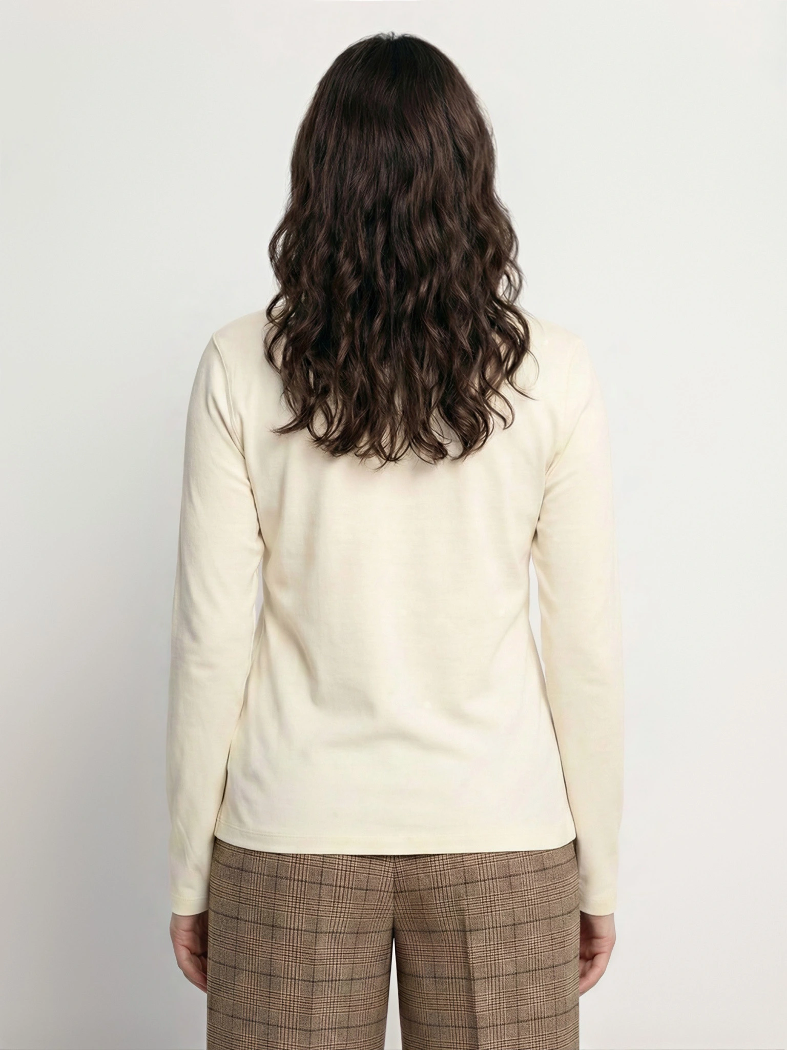 Водолазка молочного цвета из смесового хлопка